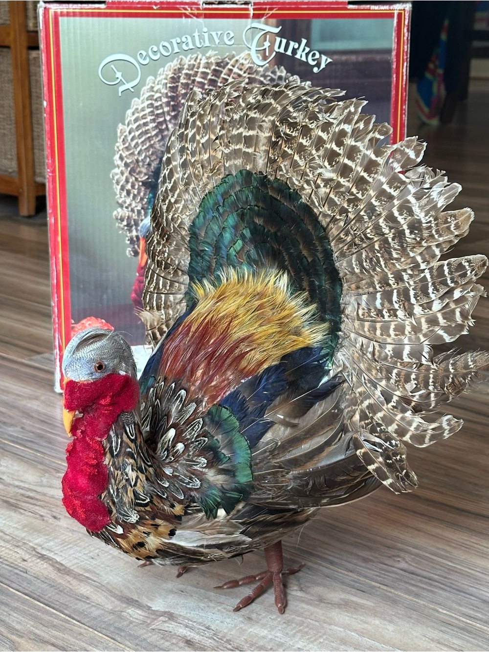 Costco Decorative Turkey Thanksgiving Centerpiece 777399 With Original Box HTF